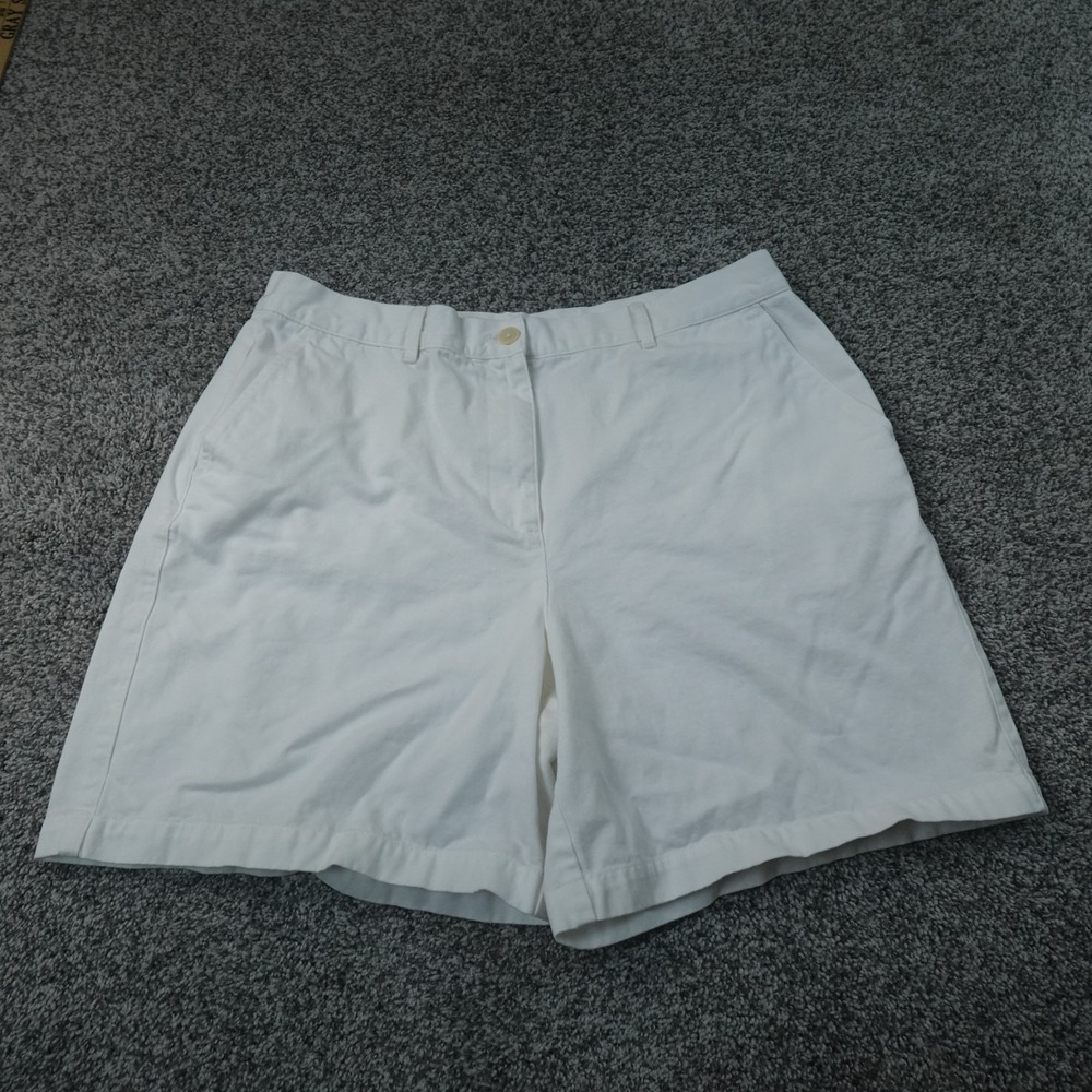 Ralph Lauren Shorts Womens 14 White Chino Flat Front Golf Preppy High Rise Twill